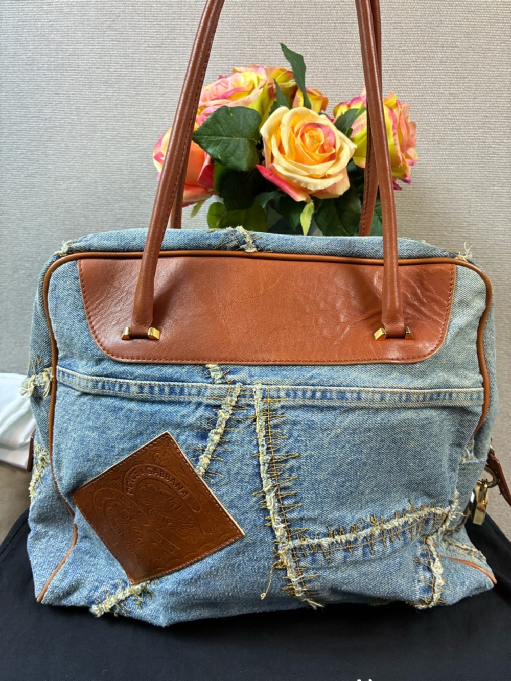 Dolce & Gabbana Denim Patchwork Blue Jean Shoulder Bag - Excellent Condition - Picture 5 of 16